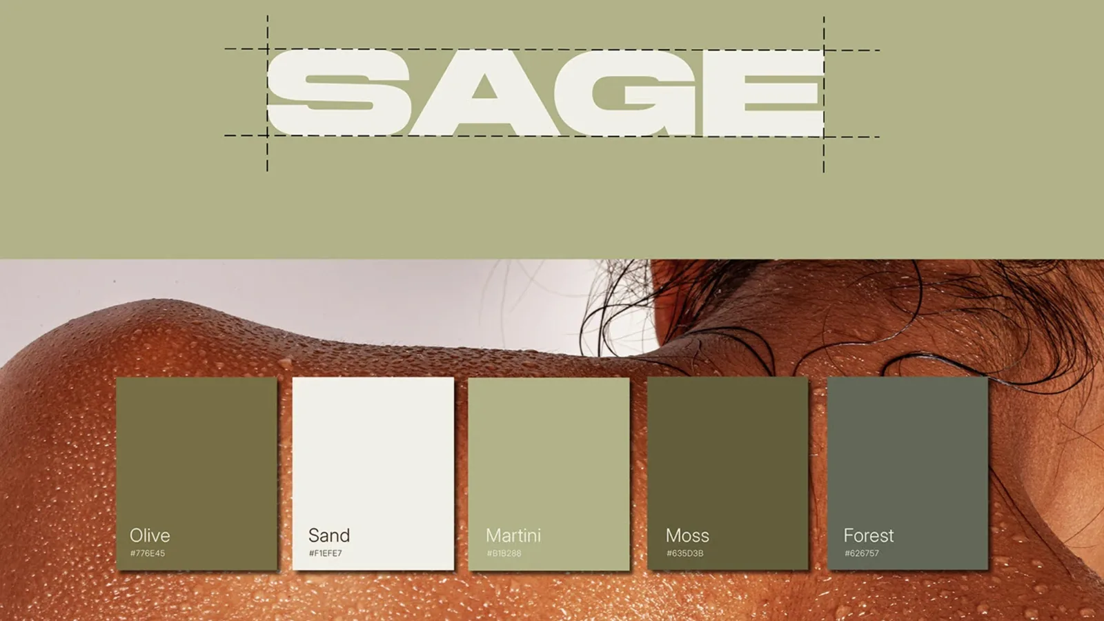 Sage wordmark and palette