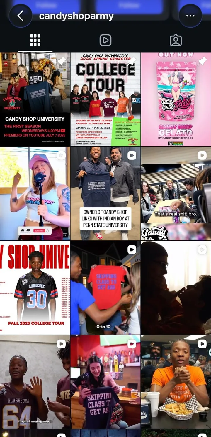 Candy Shop Army fashion Instagram feed